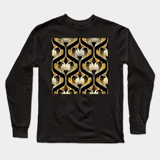 Art Deco design - peacock noir VIII Long Sleeve T-Shirt